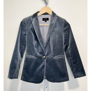 J. Crew Parke Blazer in Velvet Velour SZ OOP Women's Preppy One Button Jacket